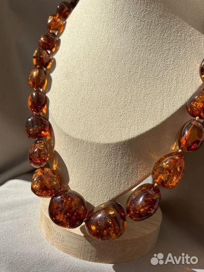 Бусы янтарные