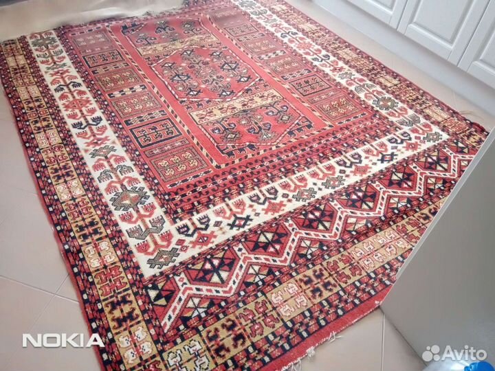 Ковер старинный, шерстяной ручной работы