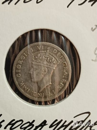 5 центов 1941 Ньюфаундленд Канада Монета Серебро