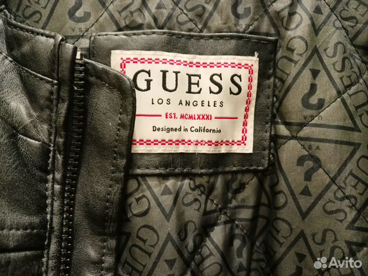 Куртка мужская guess иск. кожа 48/50 б/у