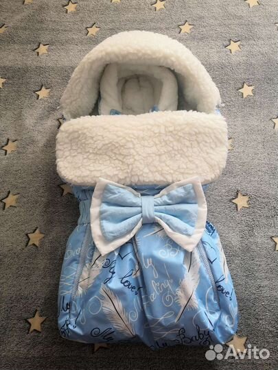 Зимний меховой конверт на выписку