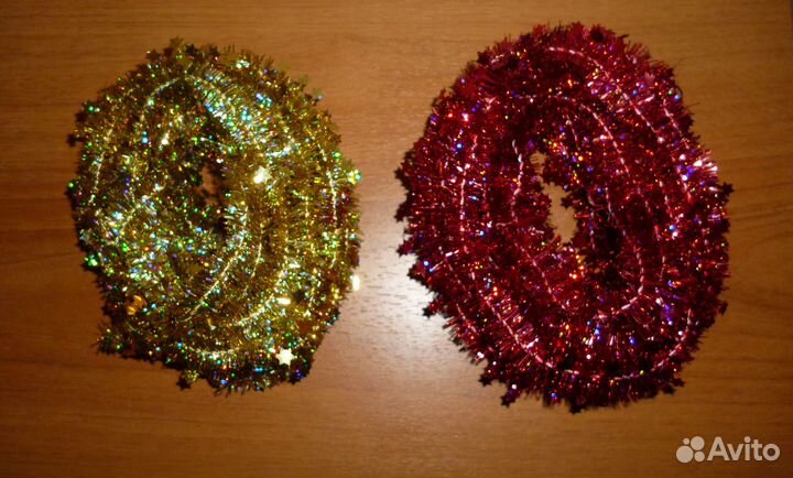 Елочная мишура и гирлянды
