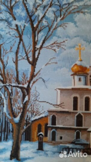 Картина вышитая крестом Церковь