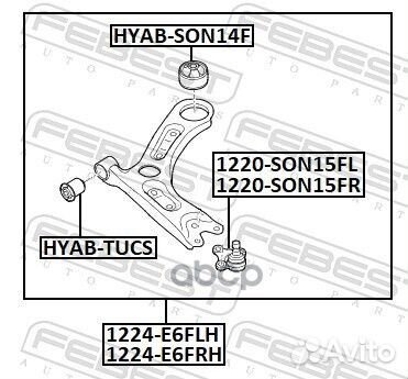 Рычаг передний нижний левый 1224E6FLH Febest