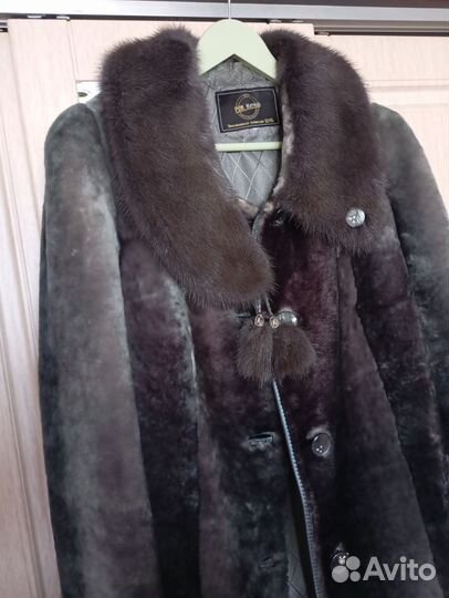 Шуба мутоновая 48 50 с норкой