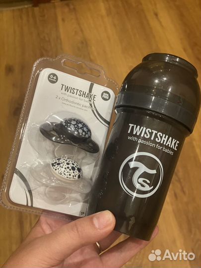 Бутылочка twistshake черная