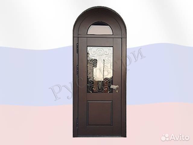 Арочная металлическая дверь для улицы