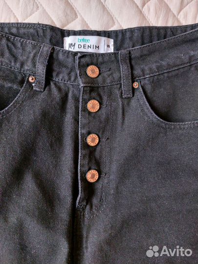 Джинсы бананы женские чёрные S