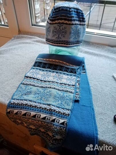 Шапка,шарф комплект