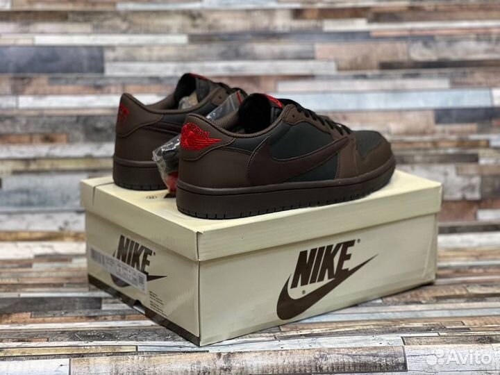 Кроссовки nike air jordan 1 low travis scott