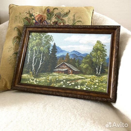 Вышивка картина вышитая крестом ручная работа