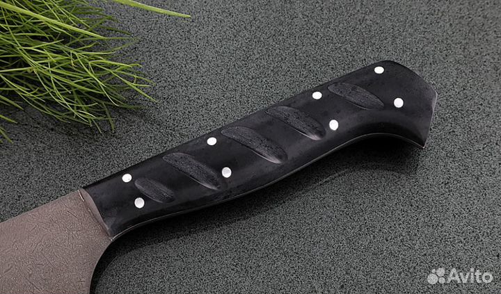 Нож Шеф №5 сталь Х12мф, рукоять акрил черный