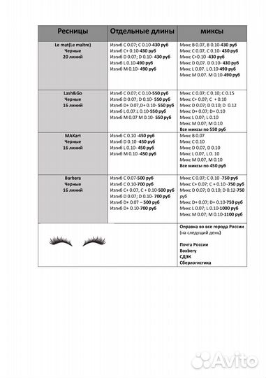 Ресницы для наращивания Makart