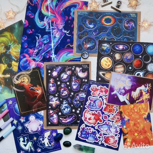 Набор подарочный стикеры, плакаты, открытки
