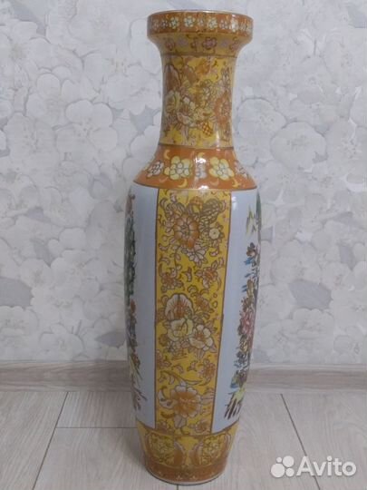 Ваза напольная керамическая с китайским рисунком