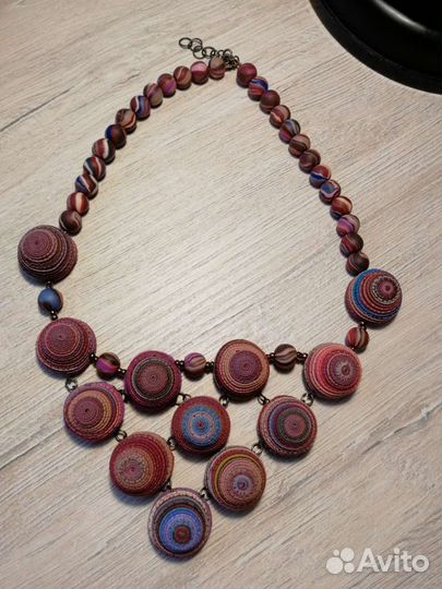 Колье (бусы) и серьги ручной работы