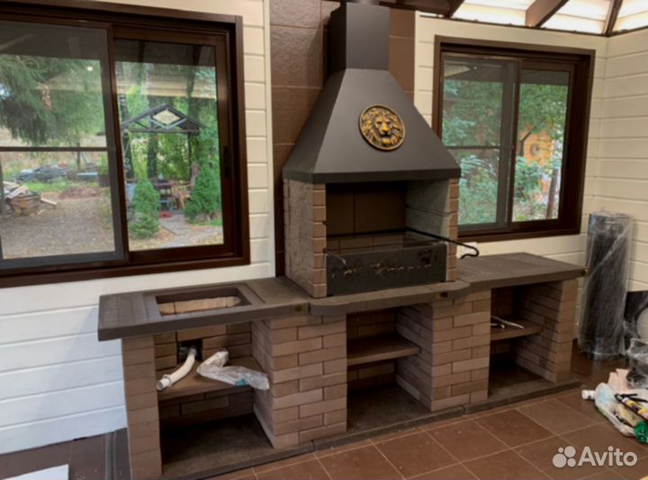 Сборный Комплекс Барбекю. Мангал, Печь под Казан f