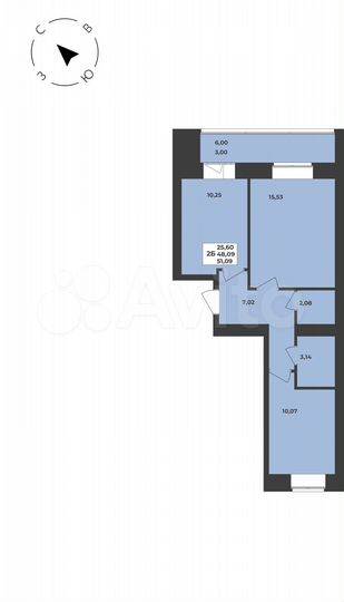 2-к. квартира, 51,1 м², 7/8 эт.