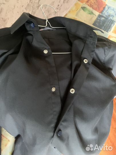 Черная рубашка для мальчика 146-152