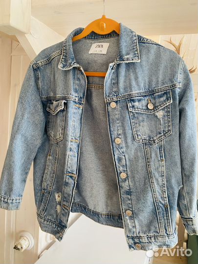 Джинсовая куртка zara для девочки 134