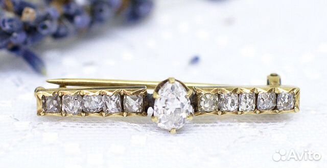 Брошь С бриллиантами золото 583 пробы