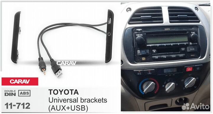 Боковые вставки со встроенным USB + AUX для Toyota