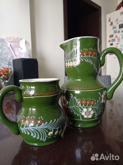 Глиняный кувшин декоративный молочник ваза графин