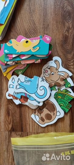 Книги, пазлы и ножницы для малышей