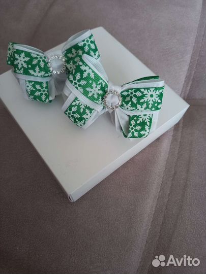 Резинка для волос из лент, бантики ручной работы