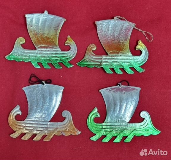 Елочные игрушки СССР. Картон. Корабль. Картонаж