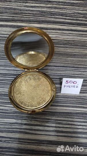 Пудреницы ракушка серебро 875 пробы и две латунные