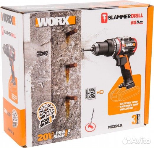 Дрель-шуруповерт аккумуляторная Worx WX354.9 без А