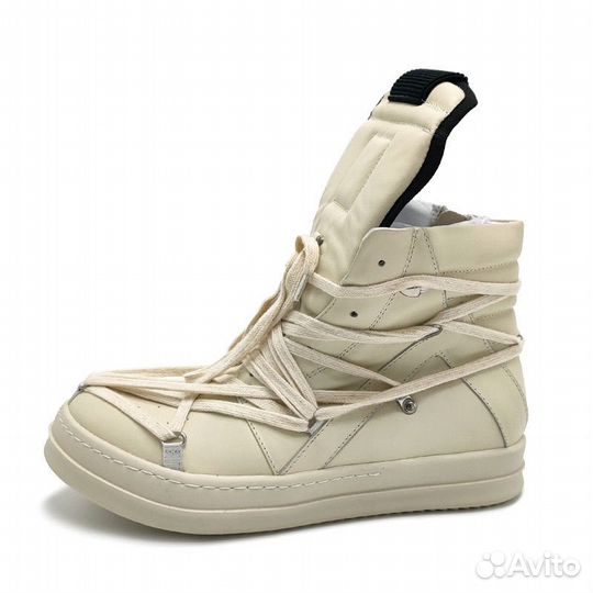 Rick Owens Geobasket Hexagram White Sneakers