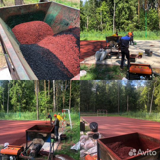 Бесшовное покрытие из резиновой крошки 10 мм