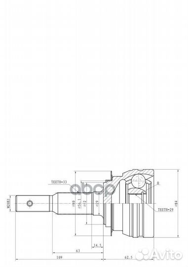 Шрус наружный GIK04048 daewoo Lanos/Nexia (dohc