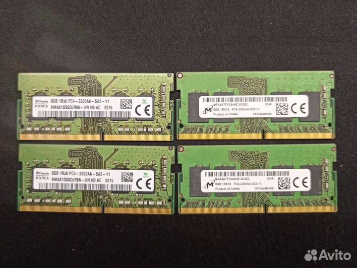 Память для ноутбука DDR4 8 гб 3200 Hynix Samsung