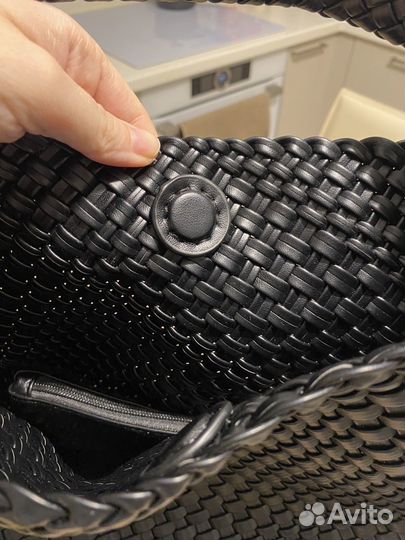 Сумка плетёная чёрная