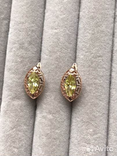 Серьги позолота