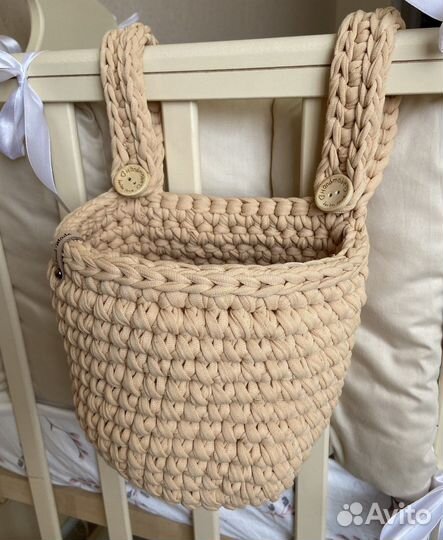 Органайзер на кроватку подвесная корзина