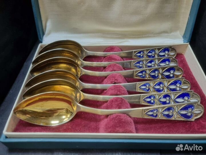 Чайные ложки, серебро 875 пробы, Звезда