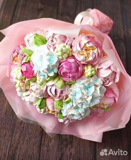 Зефирные цветы ручной работы