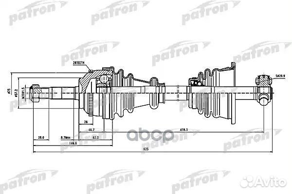 Patron Полуось лев renault: clio II 1.2/1.2