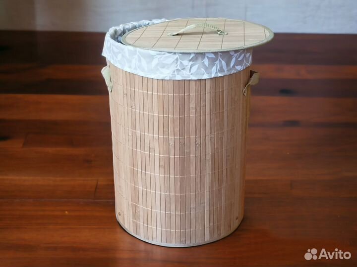 Корзина для белья для хранения складная бамбук