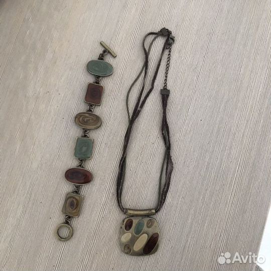 Колье и браслет нат. Камни