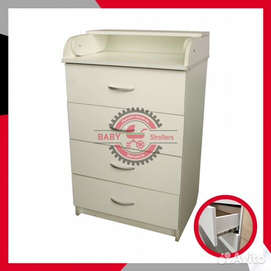 Пеленальный комод 60/4 лдсп белый (шарик.напр.)