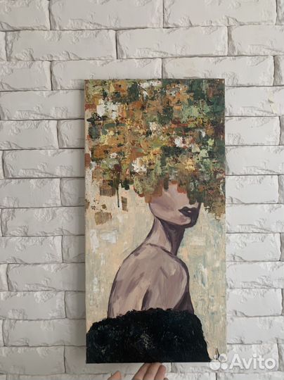 Картина акрилом на холсте в интерьер осень