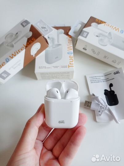 Беспроводные наушники GAL bluetooth белые новые