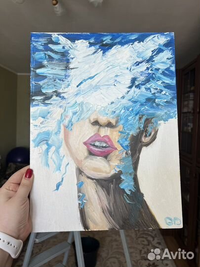 Картина маслом Девушка море