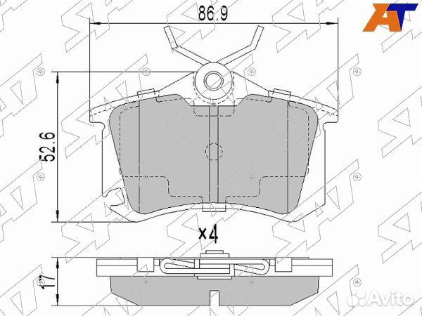 Колодки тормозные задние skoda rapid