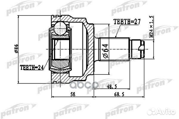 Шрус BMW 3 (E36) 90- наружн. PCV1796 patron